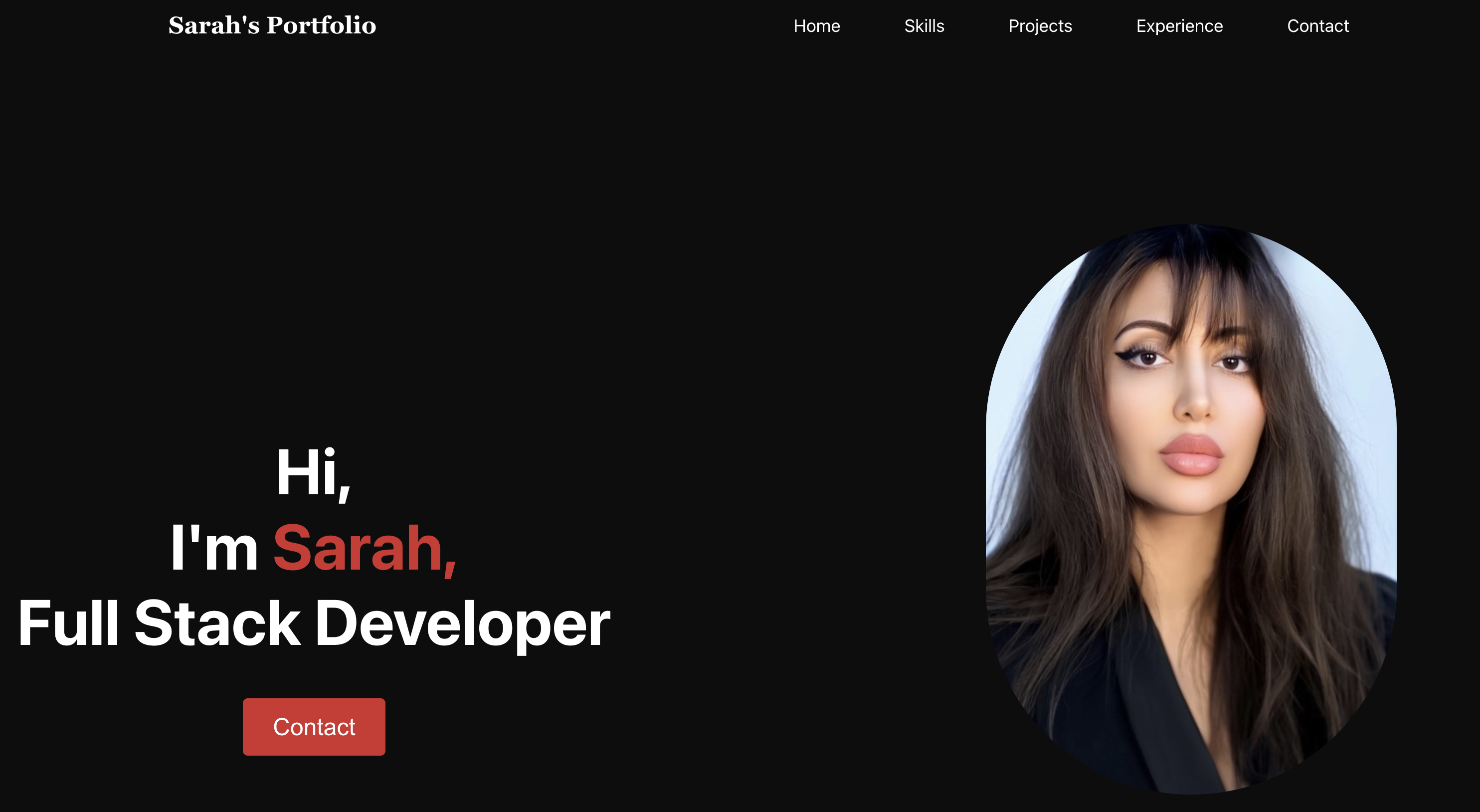 Personal portfolio website preview